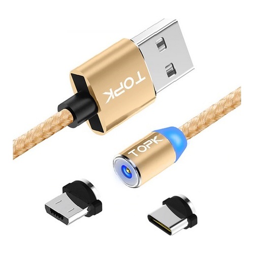 Магнитный светодиодный кабель TOPK с магнитным micro USB/Type-C коннектором золотой(комплект из 2-х)K2G
Магнитный светодиодный кабель TOPK с магнитным micro USB/Type-C коннектором золотой(комплект из 2-х)K2G