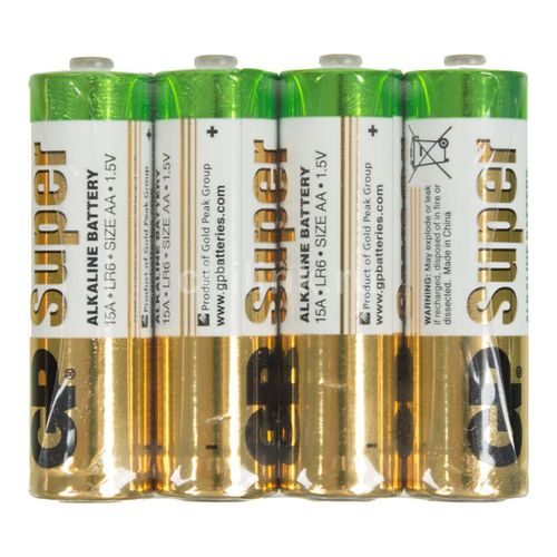 

Батарея GP Super Alkaline 15ARS LR6 AA (4шт) спайка
