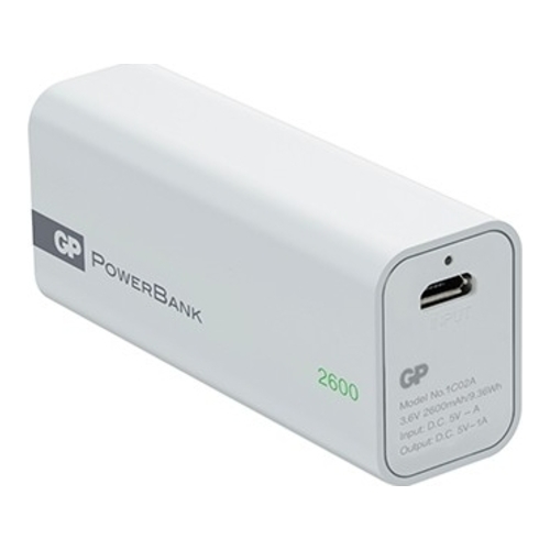 

Мобильный аккумулятор GP Portable PowerBank 1C02AWE Li-Ion 2600mAh 1A белый