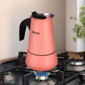 Кофеварка гейзерная Kitfort КТ-7148-1 темно-коралловый