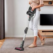 Вертикальный пылесос Kitfort КТ-5168-2, чёрно-зелёный