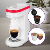 Кофеварка капсульная Kitfort КТ-7122-1, бело-малиновый