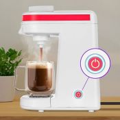 Кофеварка капсульная Kitfort КТ-7122-1, бело-малиновый