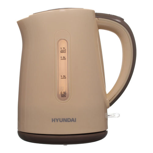 Чайник Hyundai HYK-P2022 1.7л. 2200Вт бежевый/коричневый (пластик)