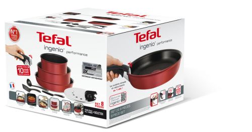 Набор посуды Tefal Ingenio Performance L6598902 8 пр. красный