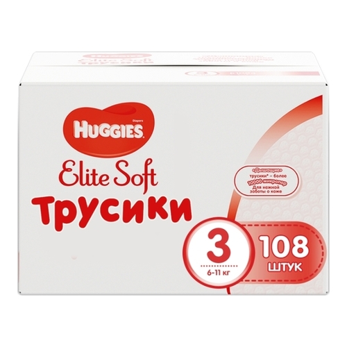 

Трусики HUGGIES Elite Soft 3 (6-11кг), 108 шт.