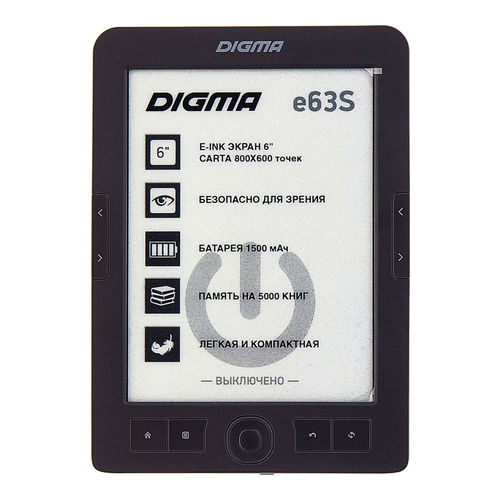 

Электронная книга Digma E63S темно серый