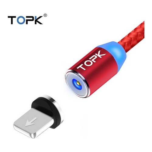 

Магнитный светодиодный USB-кабель TOPK F-Line1 с магнитным коннектором для iPhone X 876 Plus 5S SE (CS0133010610) красный