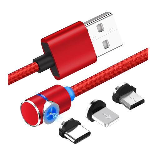 

Магнитный светодиодный USB-кабель TOPK F-Line1 с угловым магнитным microUSB коннектором красный (CS0130110610)