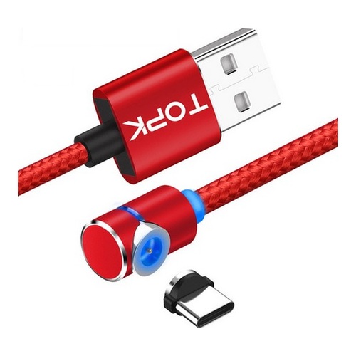 

Магнитный светодиодный кабель TOPK F-Line1 USB Type-C с угловым магнитным коннектором красный (CS0130080610)