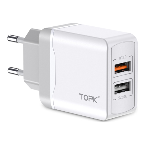 

Сетевое зарядное устройство TOPK USB 2.0