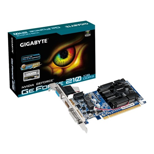 

Видеокарта GIGABYTE GeForce 210, GV-N210D3-1GI, 1Гб, DDR3, Low Profile, Ret