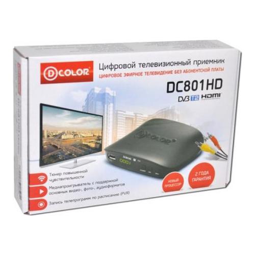 

Ресивер DVB-T2 D-Color DC801HD черный
