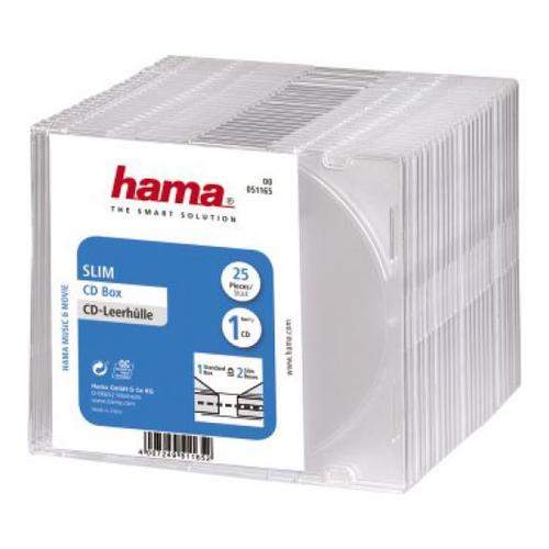 Коробка Hama H-51165 для 1 CD Slim 25 шт. прозрачный