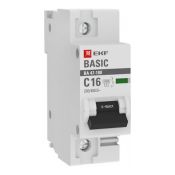 Автоматический выключатель 1P 16А (C) 10kA ВА 47-100 EKF Basic mcb47100-1-16C-bas