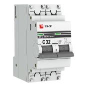 Автоматический выключатель 2P 32А (C) 4,5kA ВА 47-63 EKF PROxima
