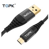 Кабель USB(1 метр)TOPK в оплетке черный(CS0142110310)