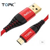 Кабель USB(1 метр)TOPK в оплетке красный(CS0142110610)