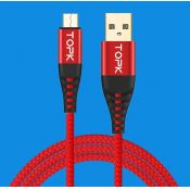 Кабель USB (2 метра) TOPK в оплетке красный(CS0142110620)