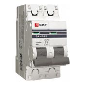 Автоматический выключатель 2P 10А (C) 4,5kA ВА 47-63 EKF PROxima mcb4763-2-10C-pro