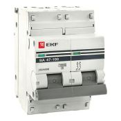 Автоматический выключатель 2P 16А (C) 10kA ВА 47-100 EKF PROxima mcb47100-2-16C-pro